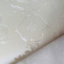 Giấy dán tường thường, hoa văn cổ điển, màu trắng (cận cảnh sản phẩm)