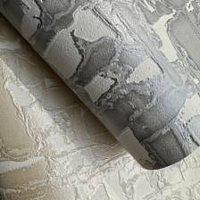 Giấy dán tường thường, vân nứt, màu xám (cận cảnh sản phẩm)