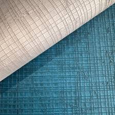 Giấy dán tường thường, ô lưới, màu xanh dương (cận cảnh sản phẩm)